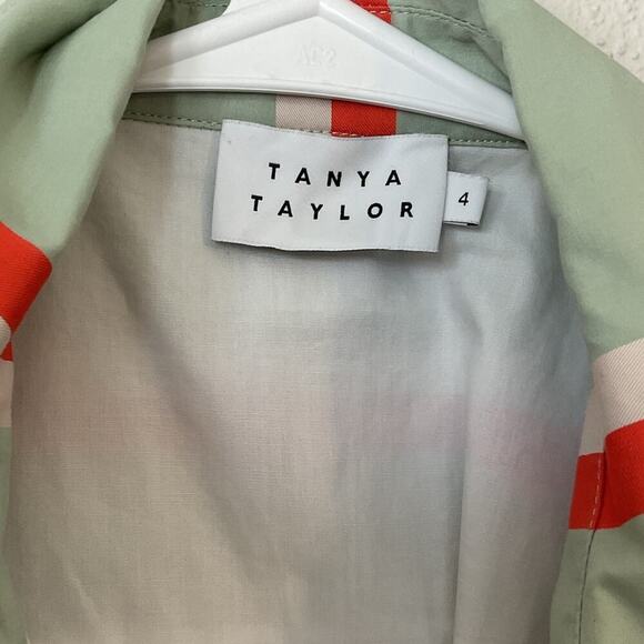 Tanya Taylor Azaria Striped Button-Front Midi Shirt Dress Size 4 Green Orange - Picture 4 of 9